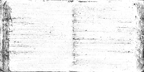 Black and white textured background resembling old manuscript pages with dense text and rough edges abstract