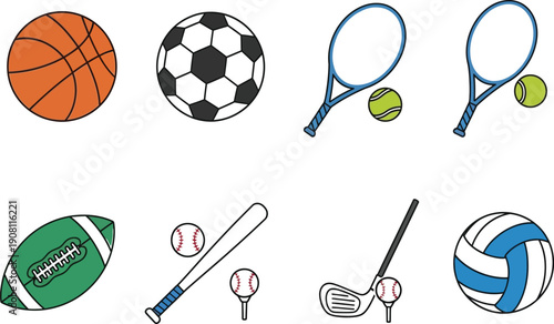 Sports equipment and balls collection