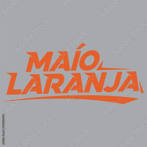 Maio Laranja Campaign Logo Typography for Child Protection and Abuse Awareness