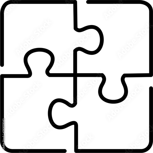 Teamwork and Strategy: Outline of a Square Formation of Four Puzzle Pieces