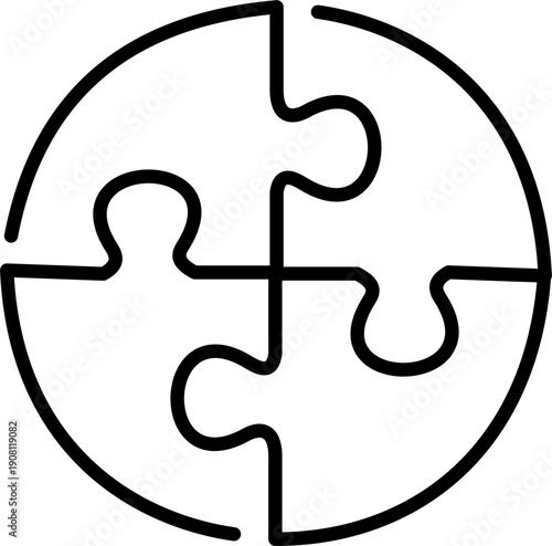 Team Strategy and Problem Solving: Outline of a Circular Formation of Four Puzzle Pieces