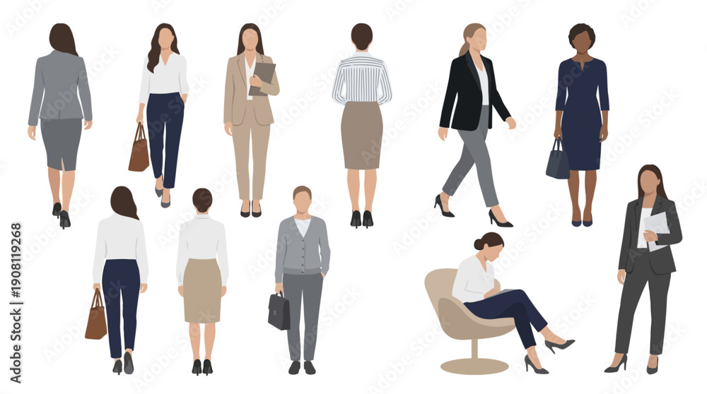 Fototapeta premium Diverse business professionals walking and working in office setting