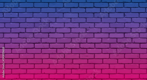 Colorful gradient bricks wall with vibrant purple and pink hues