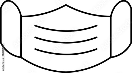 Medical Face Mask Outline Icon with Editable Stroke