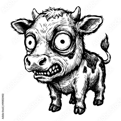 abstract hand drawn illustration of a baby cow vector
