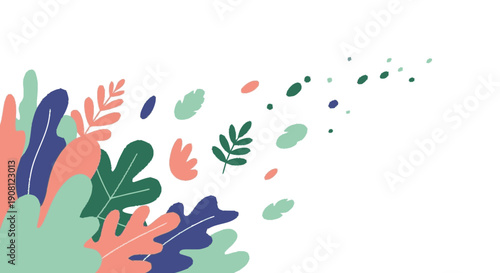 Colorful Leaves Illustration with Vibrant Foliage.