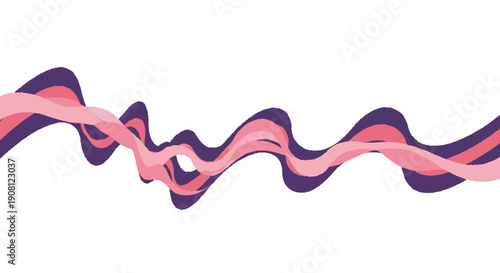 Wavy Pink Purple Ribbon Streamer Twirl.