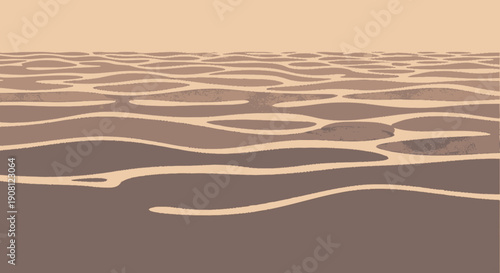 Sand Dunes Landscape with Wavy Patterns.