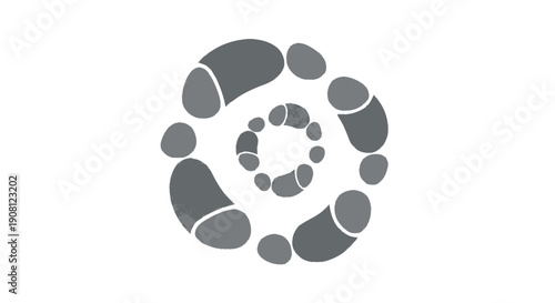 Gray Pills Forming Spiral Pattern.