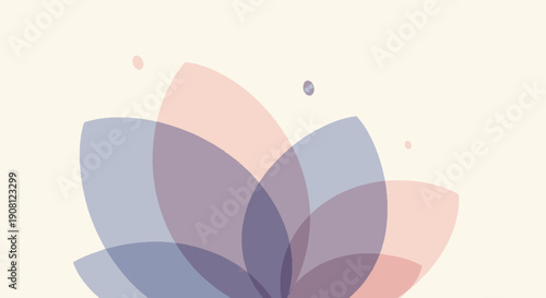 Stylized Lotus Flower Illustration with Soft Colors.