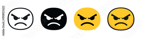 Progression of emotions: from apathetic to intense anger in emoji faces