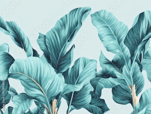 Tropical Green Leaf Texture with Natural Light and Moist Surface for Botanical and Eco Design Concepts