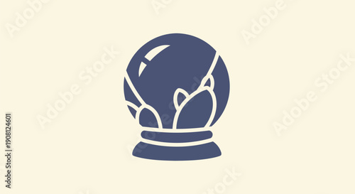 Crystal ball icon isolated on beige
