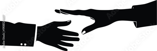 Charity Giving Hands Silhouette Zakat Concept Ramadan Donation Vector, Helping, greeting gesture