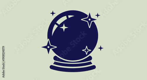 Crystal ball with glowing star icons