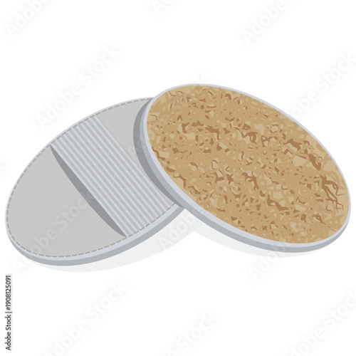 Disposable Loofah Sponge vector drawing.