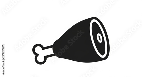 Delicious ham hock with bone icon for culinary designs