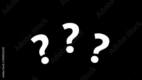 Question marks fly. Question mark animation pop up question mark flat. Green screen alpha looping 4k question mark confused dizzy.4k video