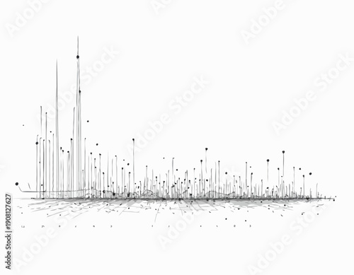 Simple Line Art Scatter Plot Diagram