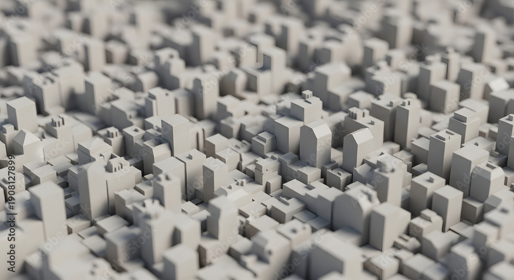 Fototapeta premium a 3d model of a city with lots of buildings