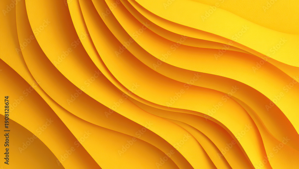 Obraz premium Abstract yellow layered curves creating a dynamic pattern.
