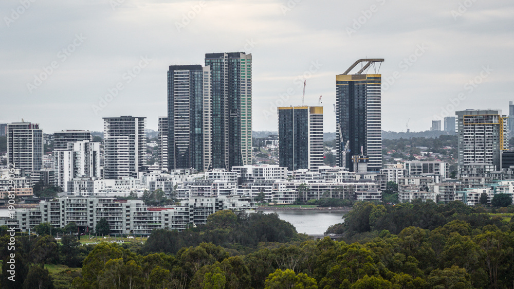 Naklejka premium Panoramic Skyline View Homebush New South Wales Australia