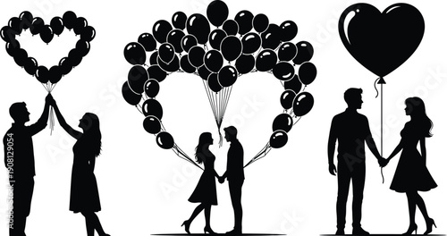 Romantic Love Couple Silhouette Art