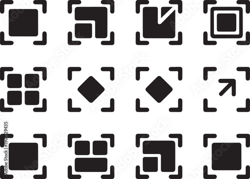 black and white square icons with corner handles