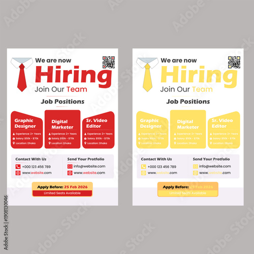 Hiring Banner Templates with Spotlight and Creative Typography