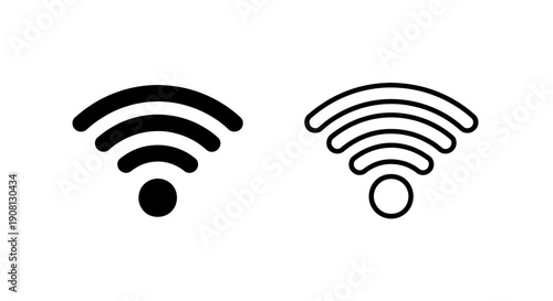 WiFi Signal Icons: Solid and Outline Styles for Wireless Network Strength