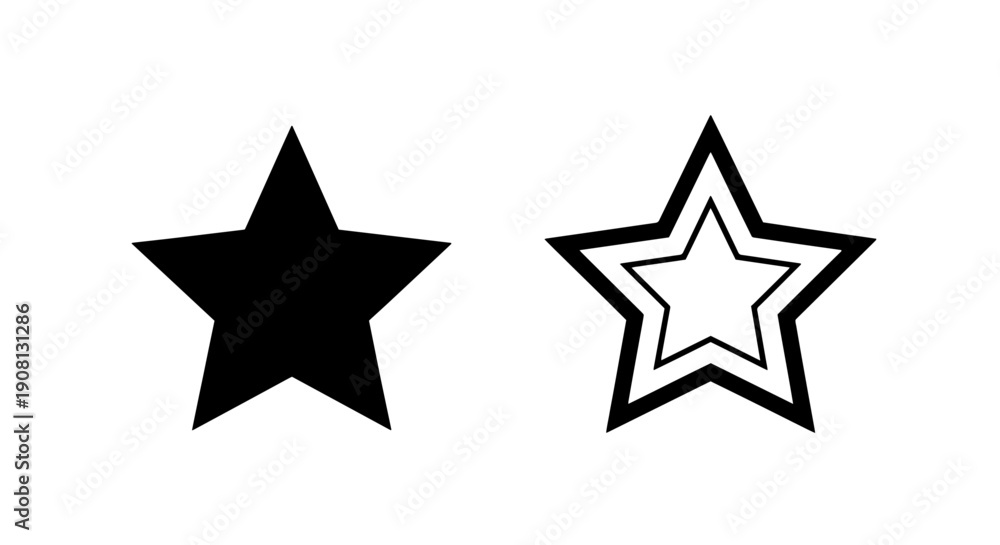 Obraz premium Single Five-Pointed Star Icon - Award and Success Symbol