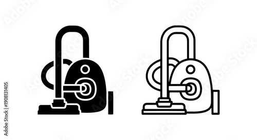 Canister Vacuum Cleaner Icon - Cleaning Household Appliance