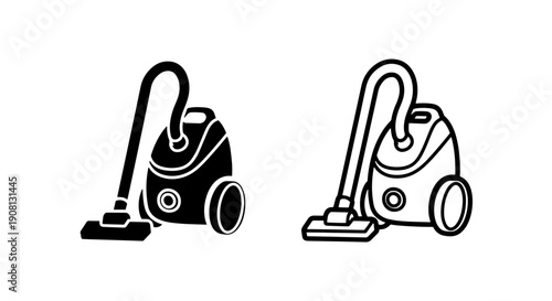 Upright Vacuum Cleaner Icon - Household Cleaning Equipment