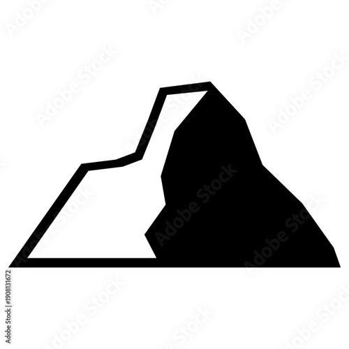 Mountain Icon, Peak Symbol. Vector Illustration