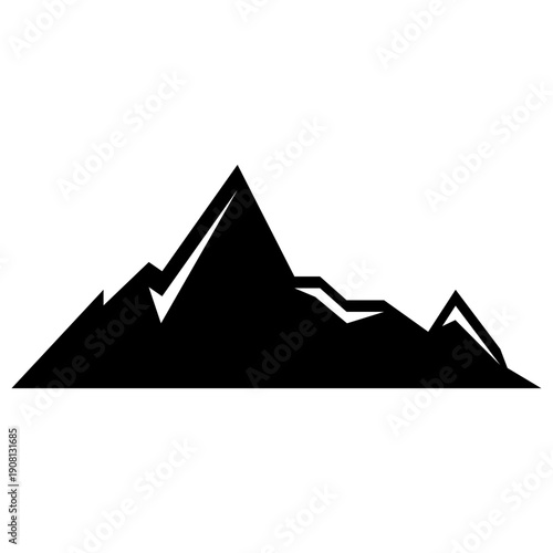 Mountain Icon, Peak Symbol. Vector Illustration