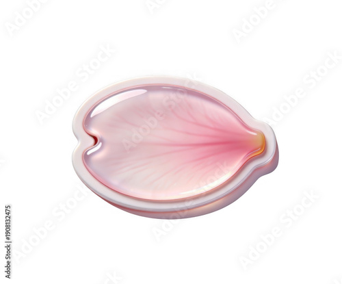 Pink cherry blossom petal isolated on transparent background.