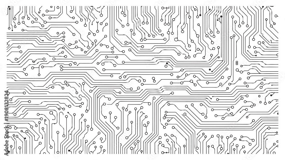 Obraz premium Intricate circuit board vector design with electronic components