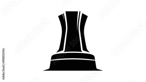 Black Chess Pawn Silhouette Icon on White Background