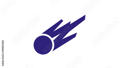 Blue Comet Icon on White Background