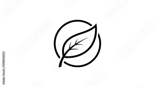 Eco-friendly leaf icon inside a circle, symbolizing nature and sustainability