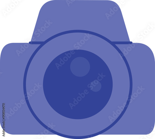 Photo camera blue icon. Professional photography symbol
