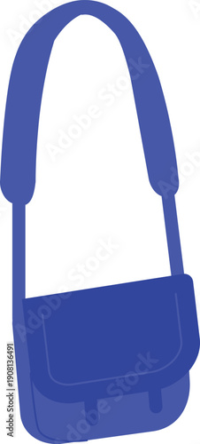 Crossbody strap bag. Travel pouch accessory icon