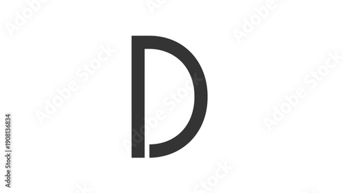Minimalist Black Letter D Logo on White Background - Modern Design Element