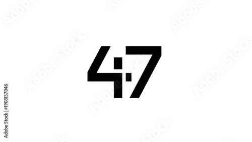 Modern 4:7 Aspect Ratio Symbol