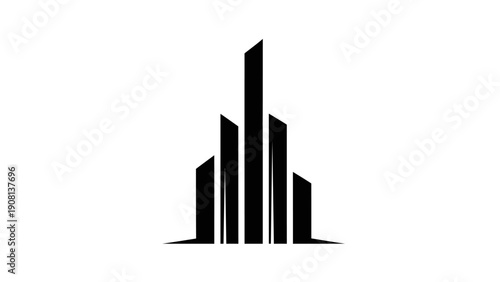 Modern Skyscraper Silhouette Logo, Abstract Geometric Cityscape Icon Free Download Modern Skyscraper Silhouette Logo, Abstract Geometric Cityscape Icon - GFXLoad