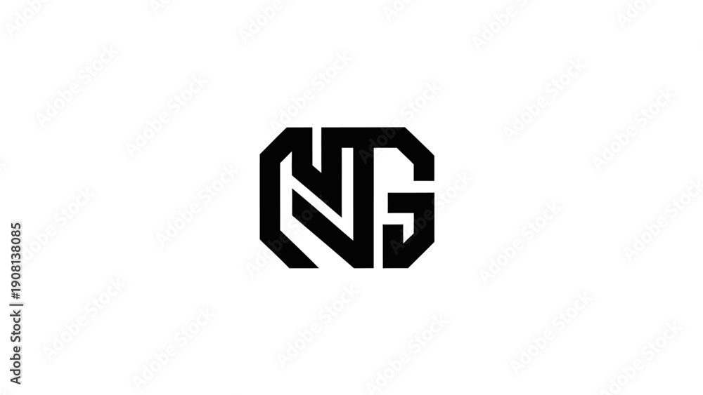 Fototapeta premium Monogram NTG Logo Design, Modern Geometric Lettermark, Black and White