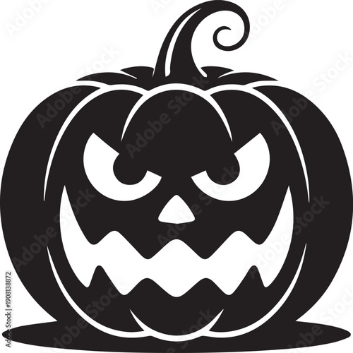 Spectral Halloween Vector – Monochrome Haunted Pumpkin & Ghostly Illustration