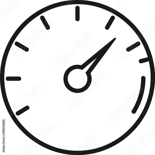 A simple clock face with a single hand pointing between the 7 and 8 o'clock positions.