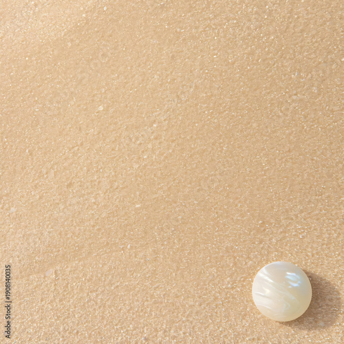 A shell lies solitary on the golden sand, symbolizing the tranquility and beauty of summer days by the sea.