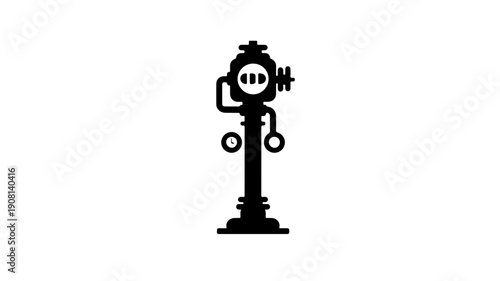 Cryogenic submerged pump icon in black glyph style for industrial and scientific applications